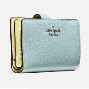 New Kate Spade Medium Compact Bifold Wallet Pebble Leather Aventurine